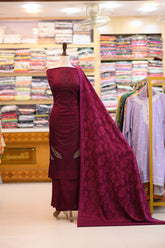 3-PC Unstitched Dhanak Chamki Laser Cut With Valvet Jacquard Shawl | DV-3